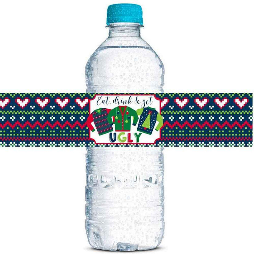 AmandaCreation Ugly Sweater Water Bottle Wrappers 20pc. Image