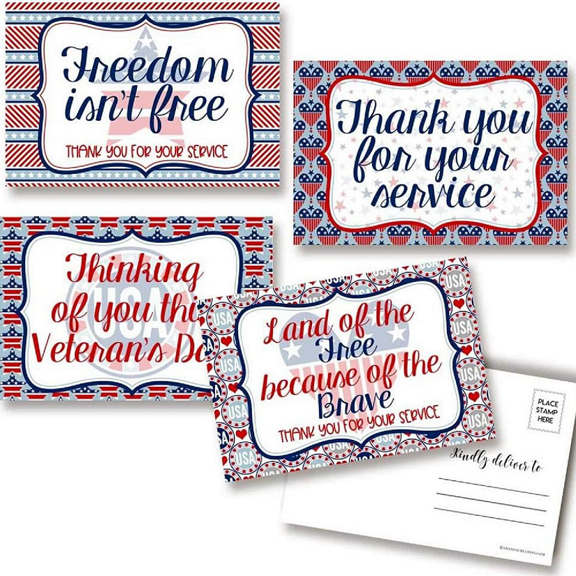 AmandaCreation Veterans Day Postcards 20pc. Image