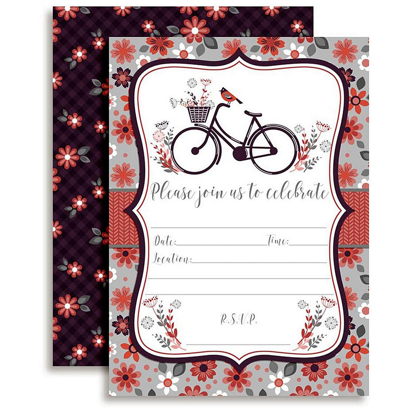 AmandaCreation Vintage Bicycle Invites 40pc. Image