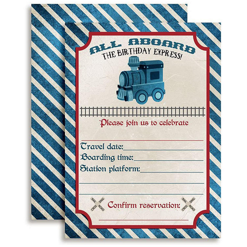 AmandaCreation Vintage Train Invites 40pc. Image
