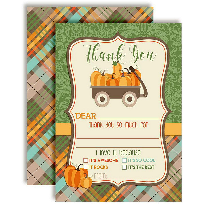 AmandaCreation Wagon Full of Pumpkins Thank You 20pc. Image