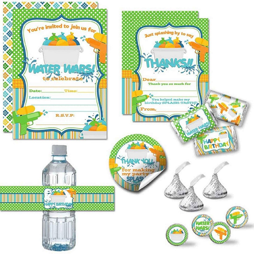 AmandaCreation Water Wars Boys Party Bundle 381pc. Image