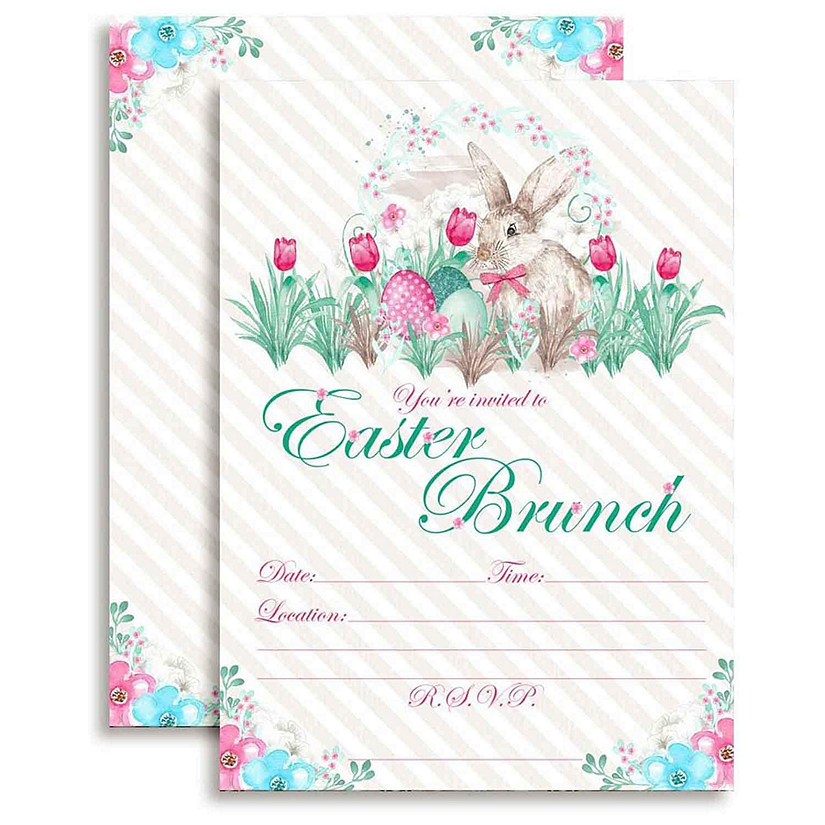 AmandaCreation Watercolor Easter Brunch Invites 40pc. Image