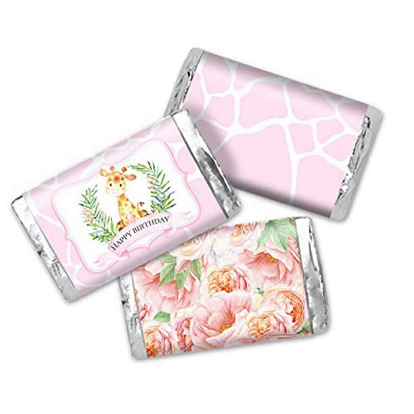 AmandaCreation Watercolor Giraffe Mini Candybar Wrappers 45pc Image