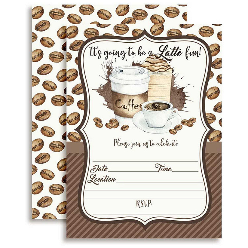 AmandaCreation Watercolor Latte Invites 40pc. Image