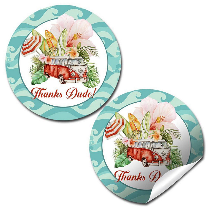 AmandaCreation Watercolor Surf Envelope Seals 40pc. Image