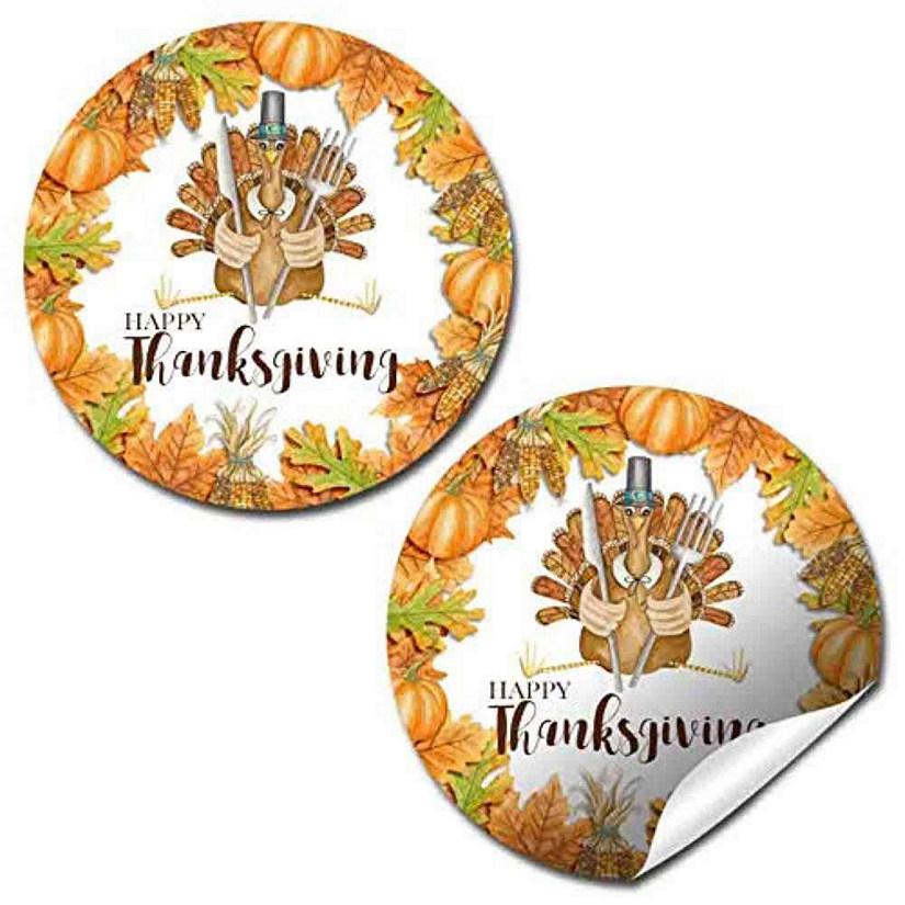 AmandaCreation Watercolor Turkey Envelope Seals 40pc. Image