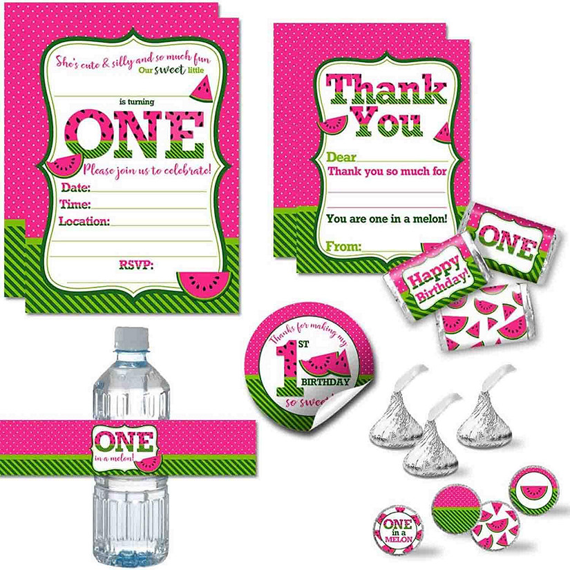 AmandaCreation Watermelon First Birthday Bundle 321pc. Image