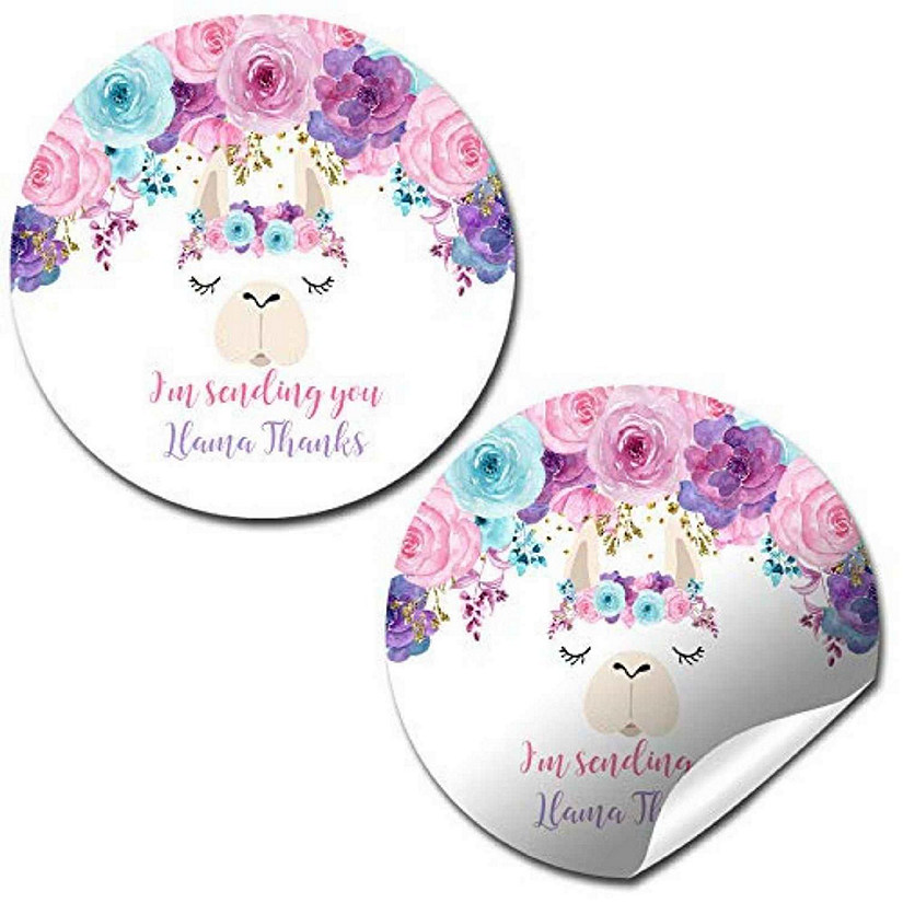 AmandaCreation Whole Llama Fun Envelope Seals 40pc. Image