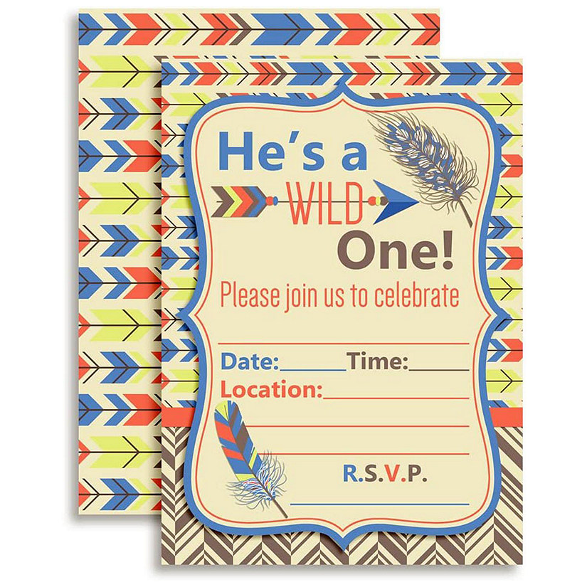 AmandaCreation Wild One Boy Invites 40pc. Image