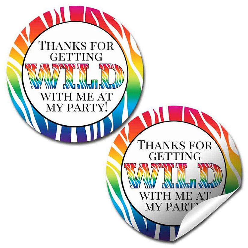AmandaCreation Wild Rainbow Zebra Envelope Seals 40pcs; Image