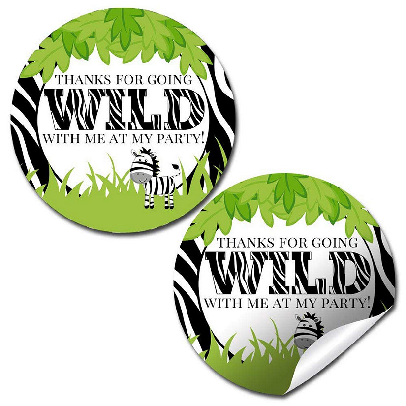 AmandaCreation Wild Time Zebra Envelope Seals 40pc. Image
