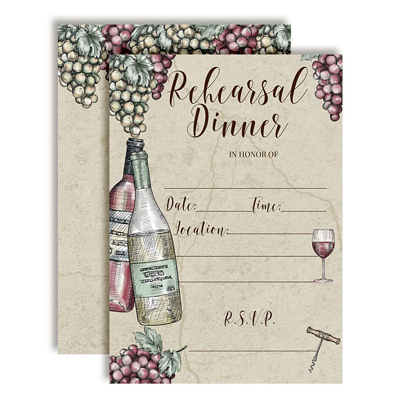 AmandaCreation Wine Rehearsal Invites 40pc. Image