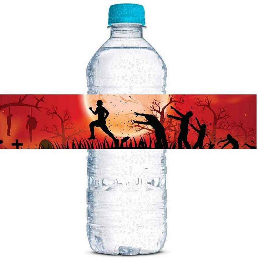 AmandaCreation Zombie Attack Water Bottle Wrappers 45pc. Image