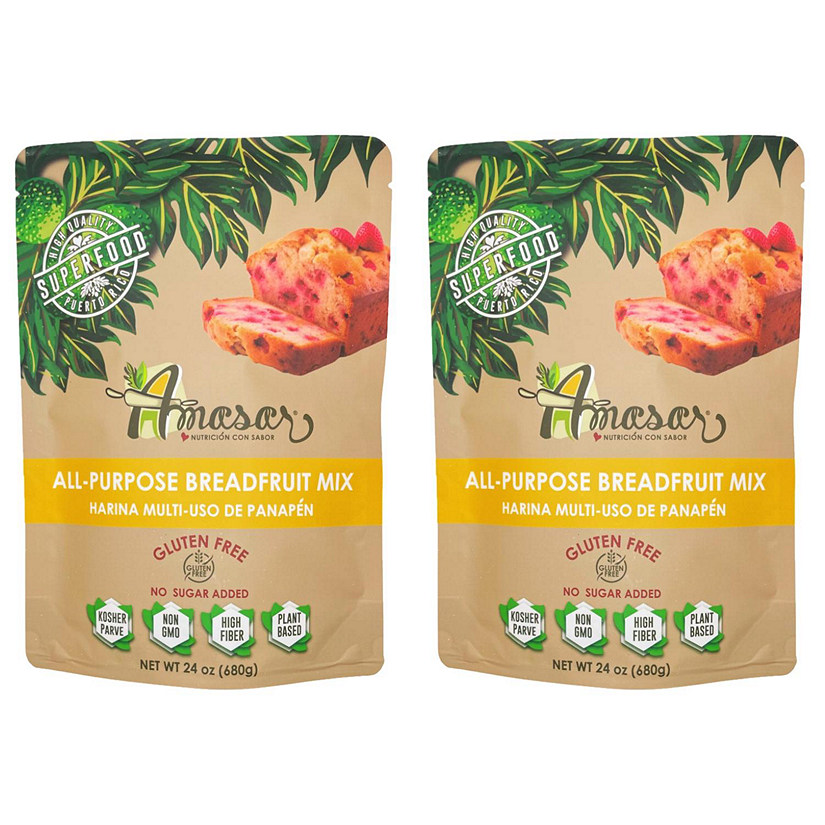 Amasar All-Purpose Breadfruit Baking Mix, Gluten Free Made with Breadfruit & Cassava Flour, 24 Oz - 2pk Image