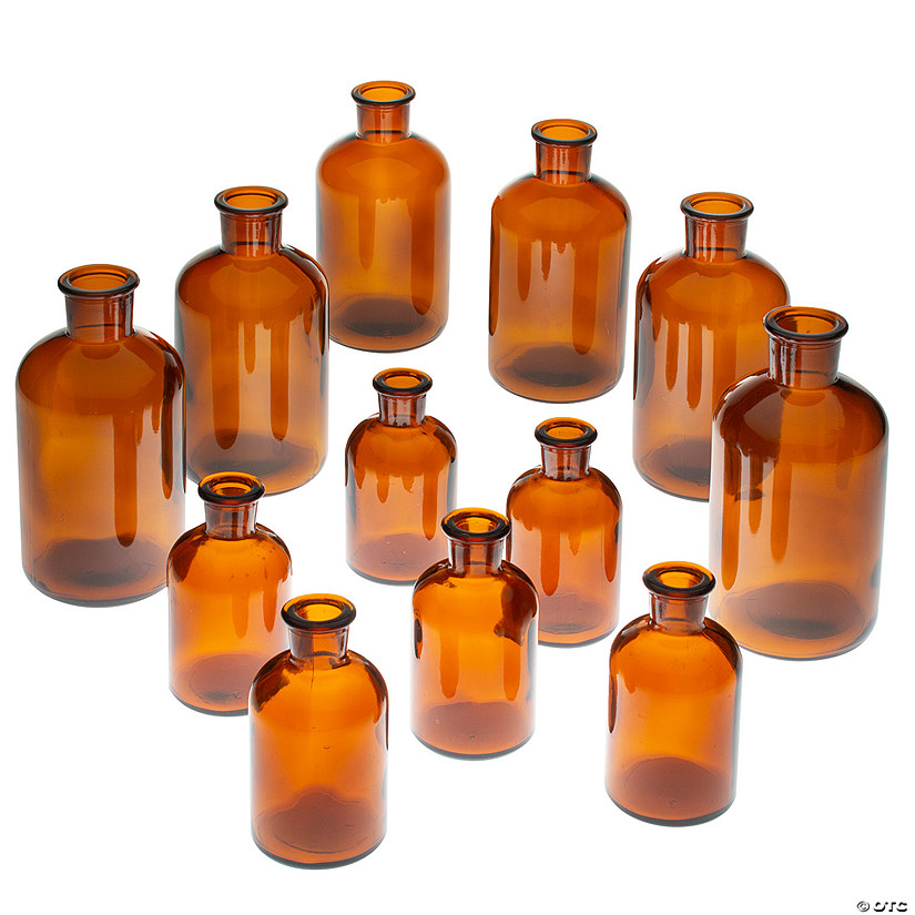 Amber Glass Bud Vase Decorating Kit - 24 Pc. Image