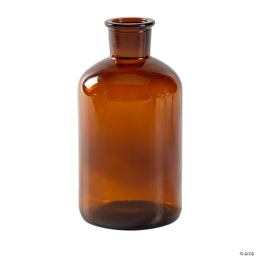 Amber Glass Bud Vases - 6 Pc. Image