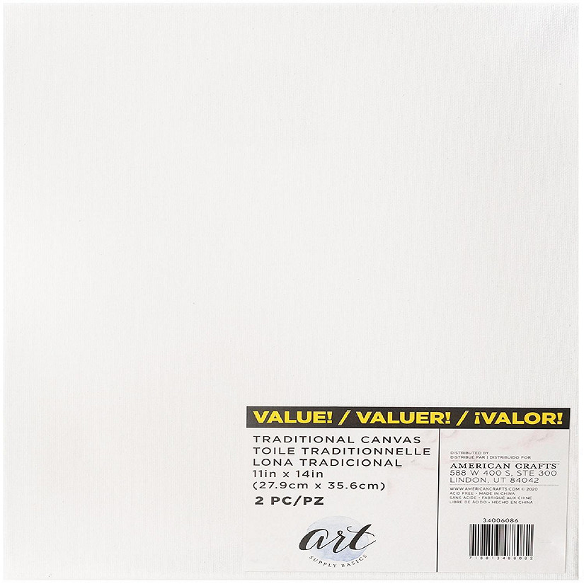 American Crafts Art Supply Basics Stretched Canvas 2/Pkg-11"X14" Image