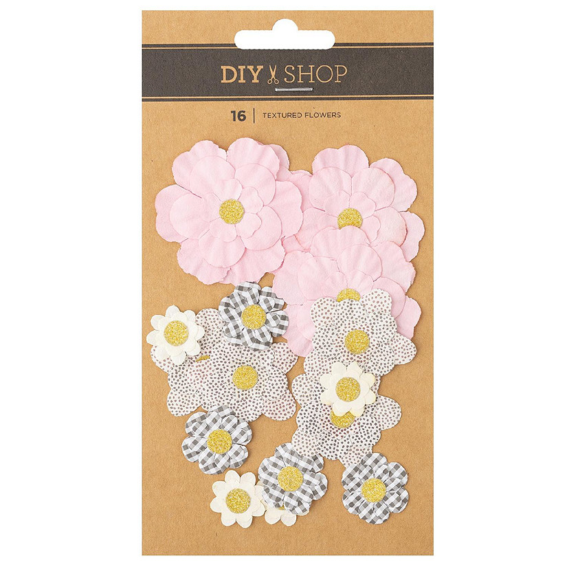 American Crafts Bag Dcor 24/Pkg-Textured Flowers Image
