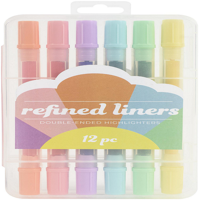 American Crafts Double Ended Highlighters 12/Pkg-Refined Liners Image