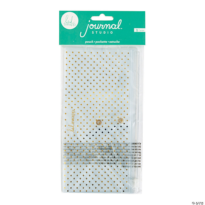 American Crafts&#8482; Gold Polka Dot Journal Pencil Pouch  Image
