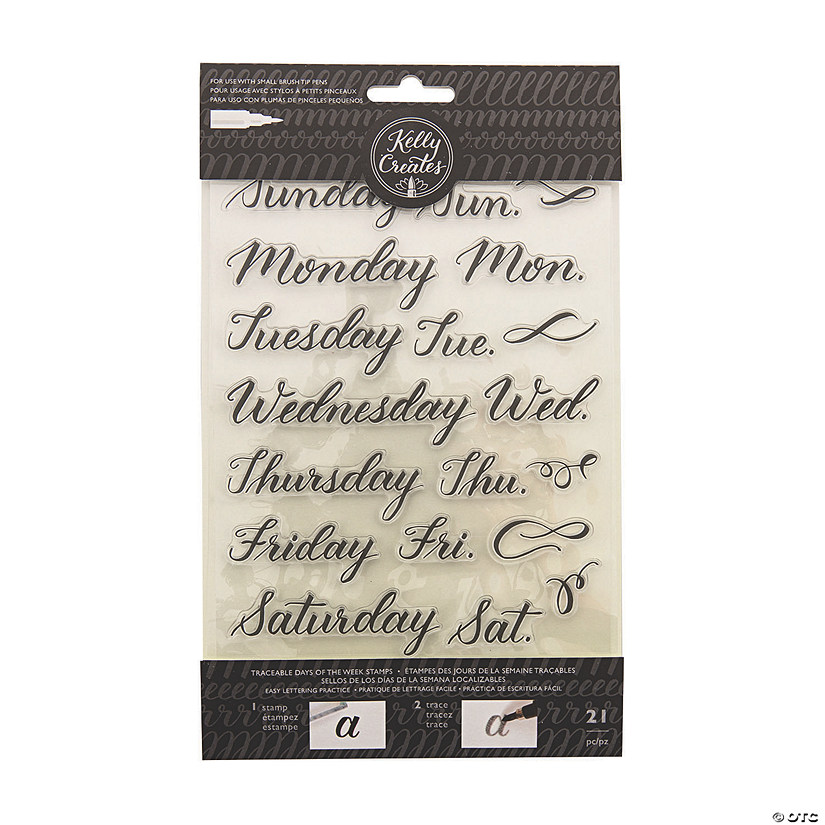 American Crafts&#8482; Kelly Creates Days of the Week Traceable Stamps Image