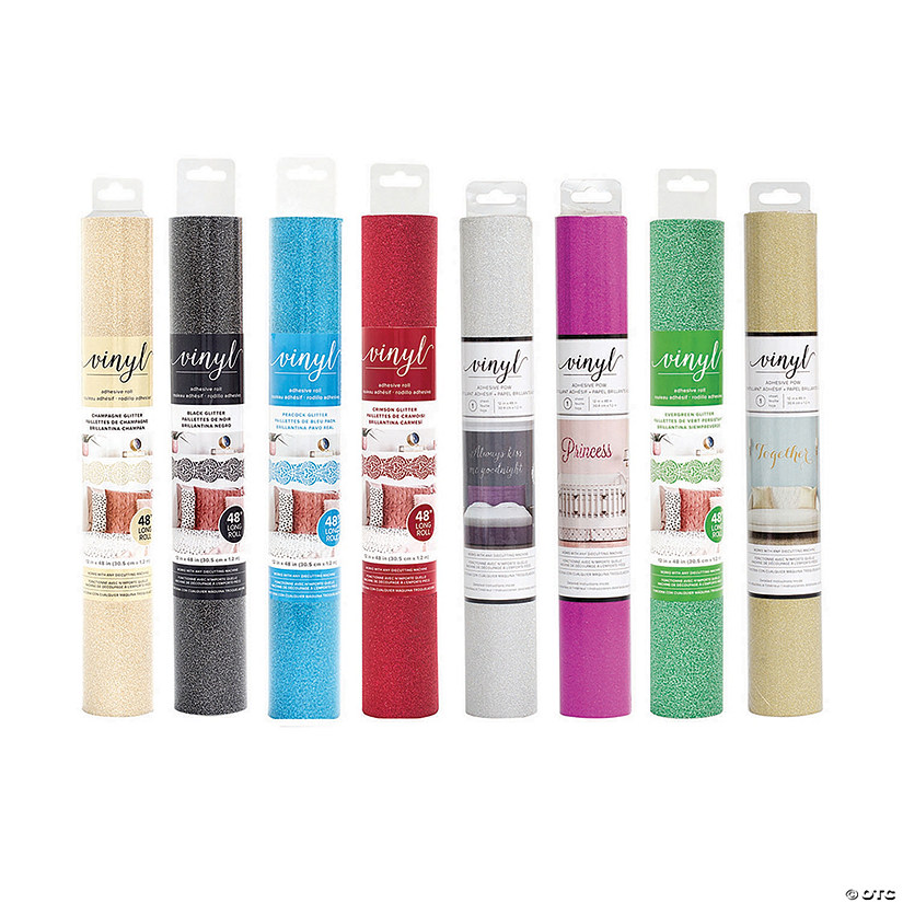 American Crafts Glitter Vinyl Adhesive Sheets Assorted Oriental