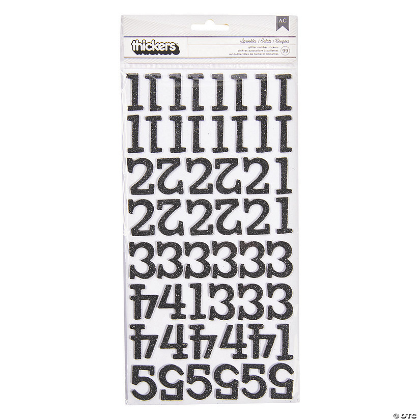 American Crafts&#8482; Thickers&#8482; 3D Black Glitter Number Stickers Image