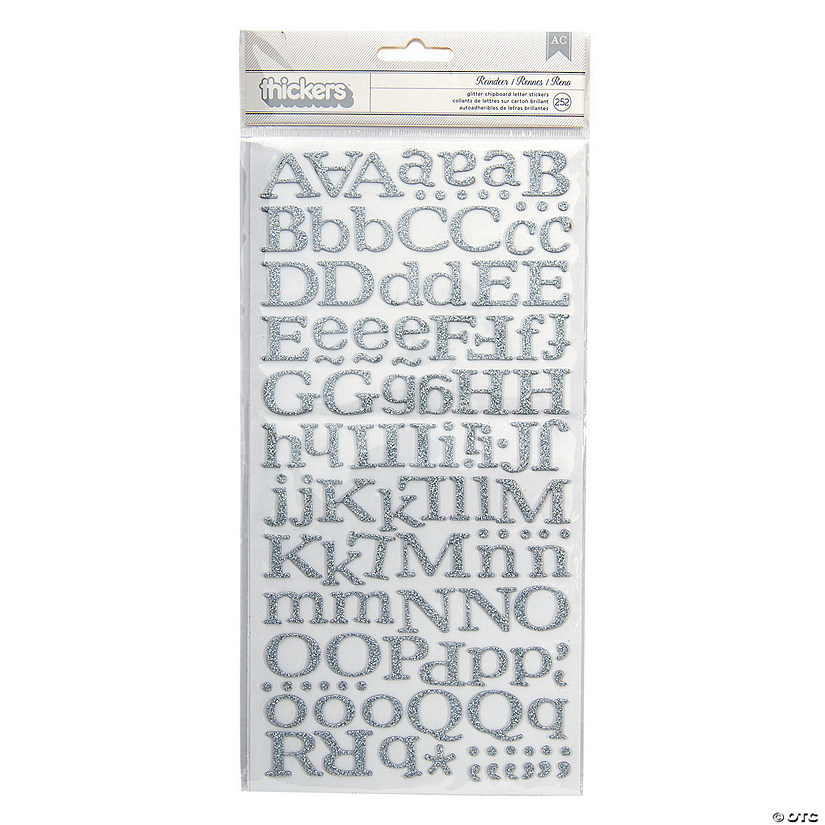 American Crafts&#8482; Thickers&#8482; 3D Reindeer Silver Alphabet Stickers Image