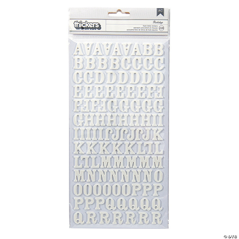 American Crafts&#8482; Thickers&#8482; 3D Rockabye White Alphabet Stickers Image