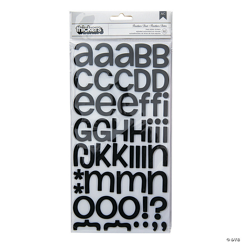 American Crafts&#8482; Thickers&#8482; 3D Root Beer Float Black Alphabet Stickers Image