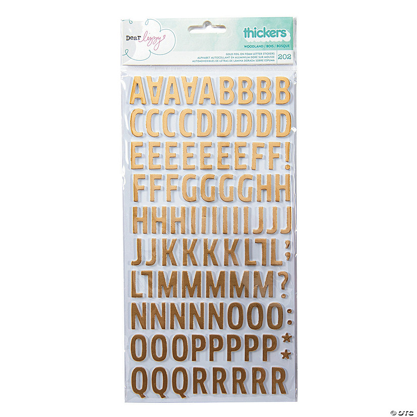 American Crafts&#8482; Thickers&#8482; 3D Woodland Gold Foil Alphabet Stickers Image