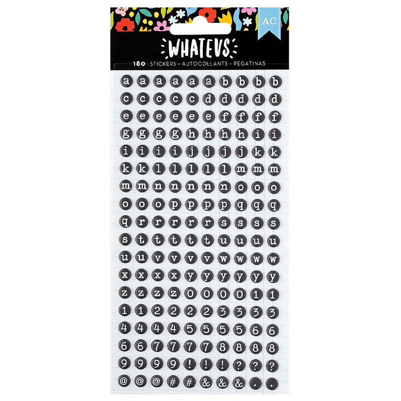 American Crafts Whatevs Puffy Stickers 180/Pkg-Alpha, Matte Image