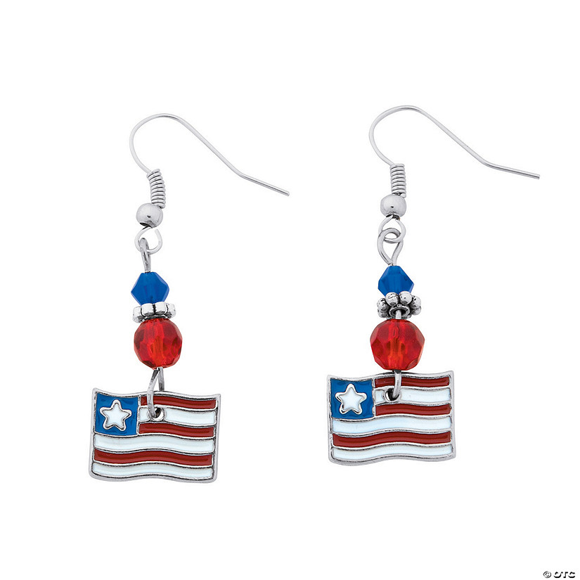 American Flag Earring Craft Kit - Makes 6 Pairs Image