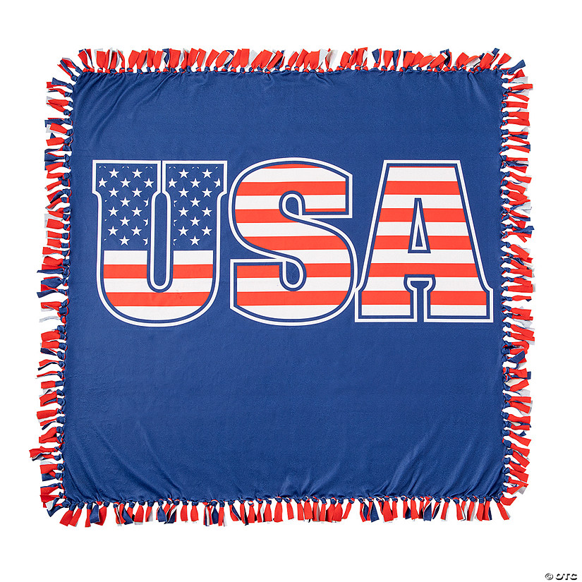 American Flag Fleece Tied Throw Craft Kit - Makes 1 Image