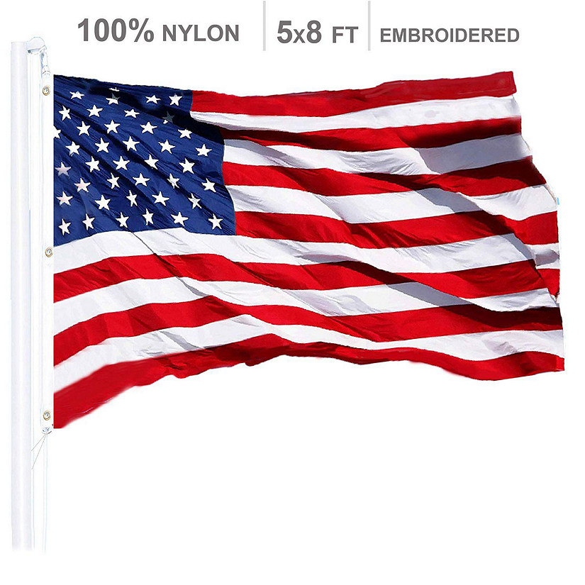 American Flag Nylon Embroidered 5x8 Ft Image