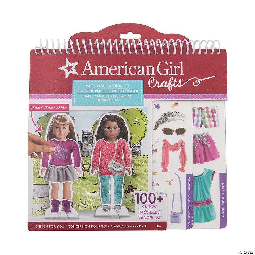 american girl paper doll fashion set