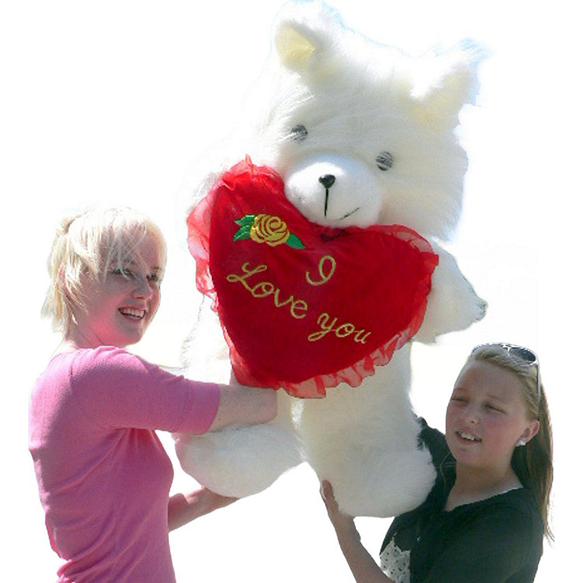 American Made Giant I Love You Teddy Bear 36 Inches Holding Heart
