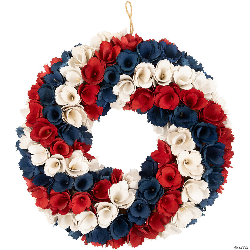 Americana Artificial Floral Wooden Wreath - 14.5" Image