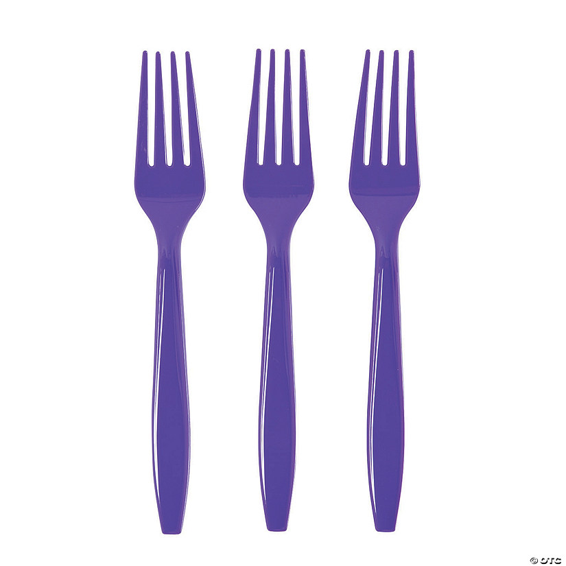 Amethyst Plastic Forks - 24 Ct. Image