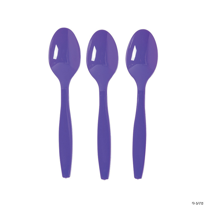 Amethyst Plastic Spoons - 24 Ct. Image