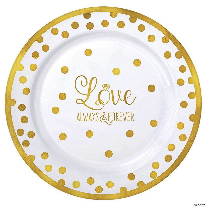 Amscan Collection Premium Wedding Plate 7.5" Round Love 20pc Plastic&#160; &#160;&#160; &#160; Image