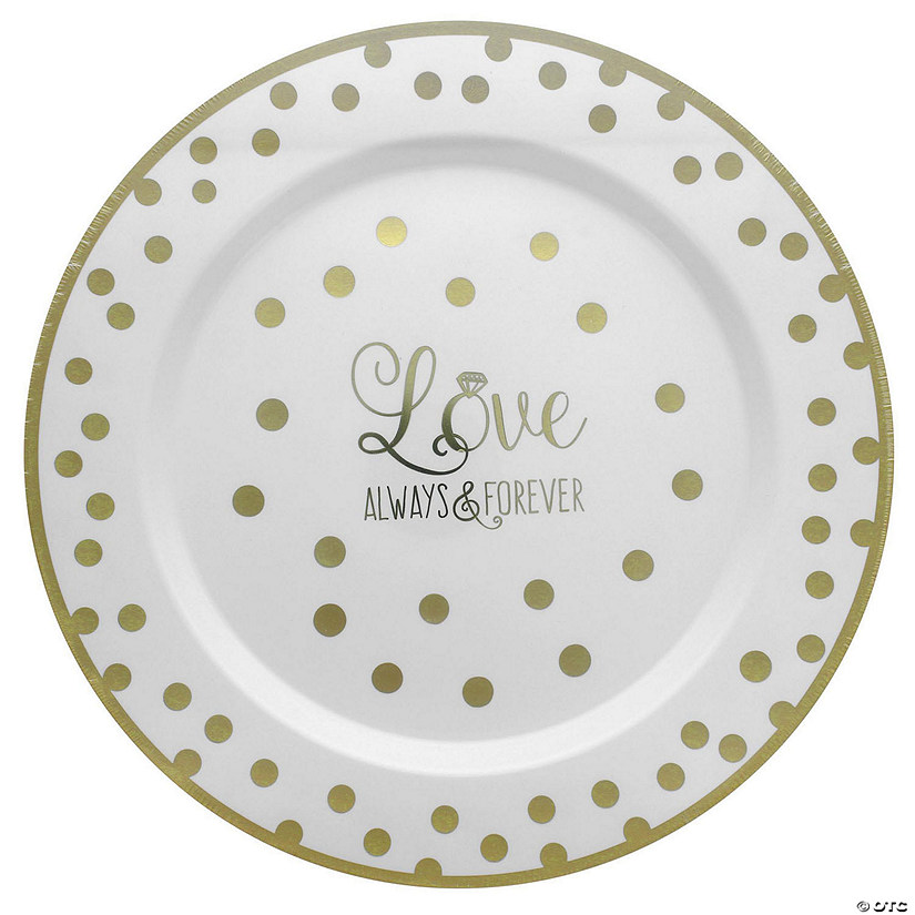 Amscan Collection Premium Wedding Round Plate 10 1/4" Love 10pc&#160; &#160;&#160; &#160; Image