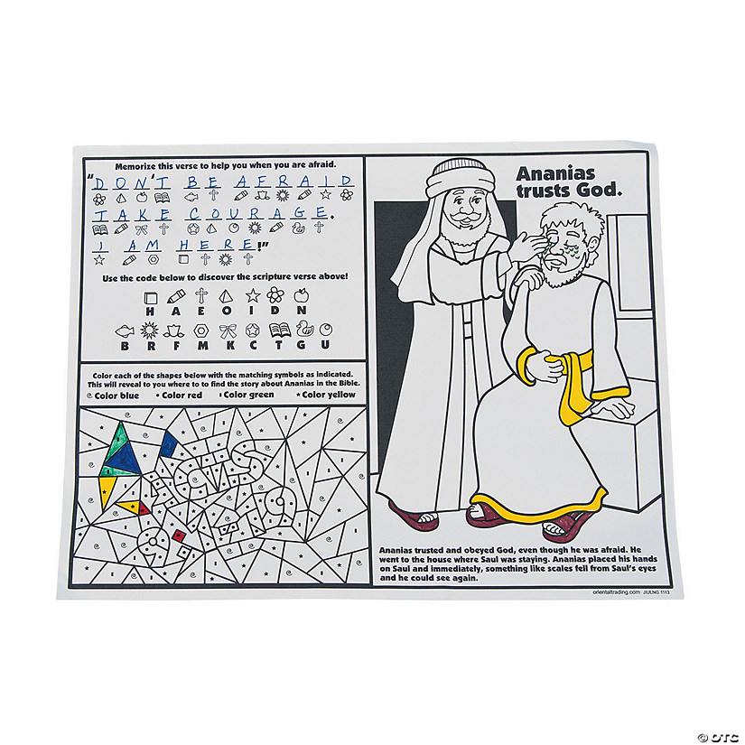 Ananias Helps Saul Activity Sheets - Discontinued