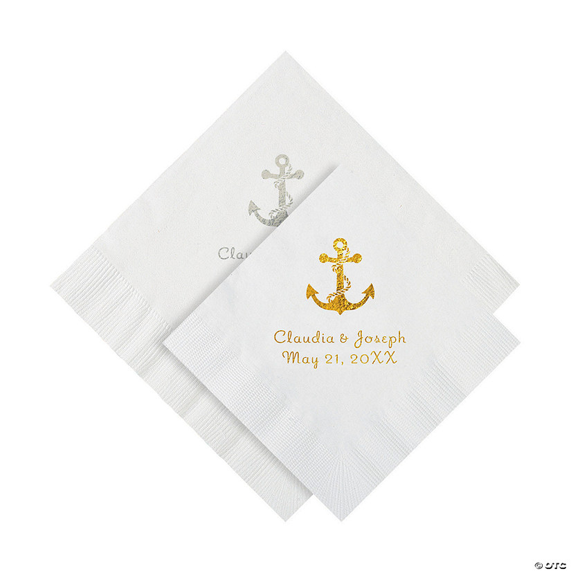 Anchor Personalized Napkins - Beverage or Luncheon - 50 Pc. Image