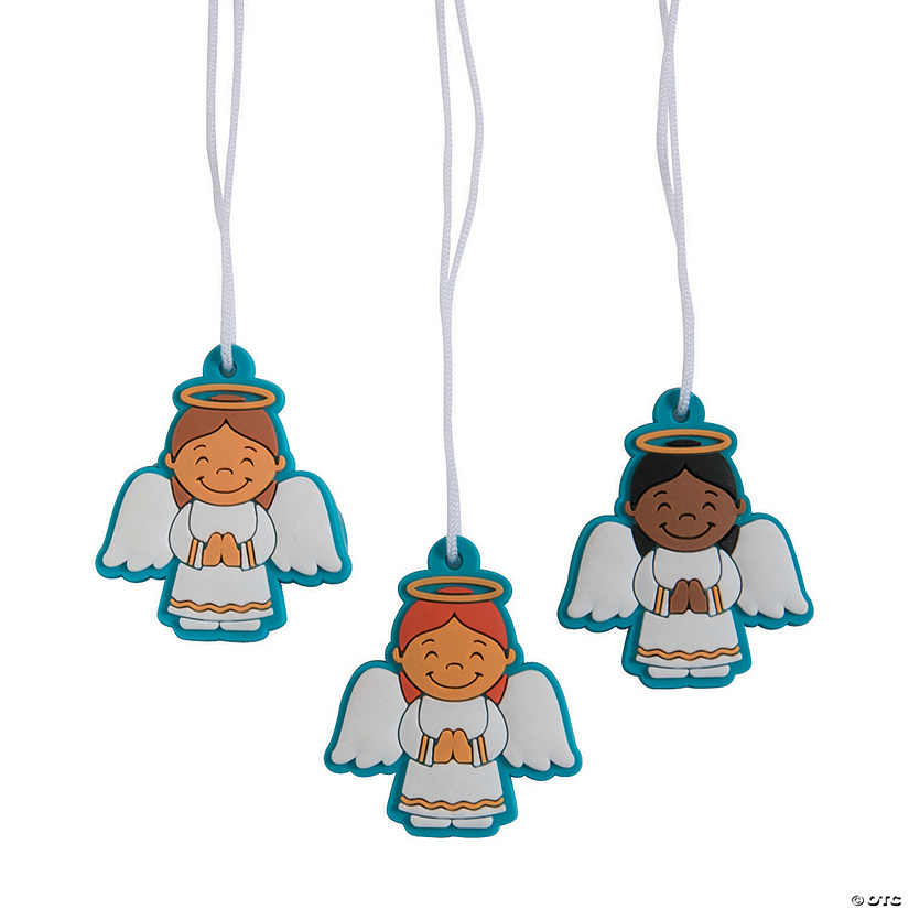 Angel Charm Necklaces - 12 Pc. Image