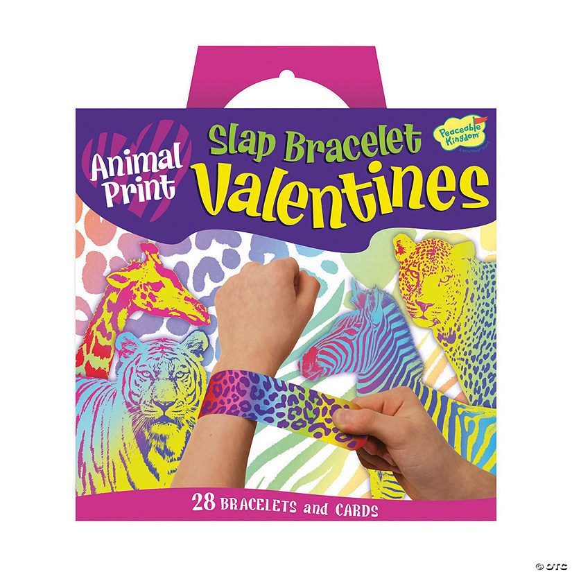 Animal Print Slap Bracelets with Valentine's Day Card for 28 Image