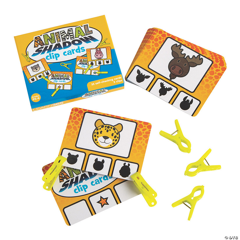 Animal Shadow Matching Clip Cards Image