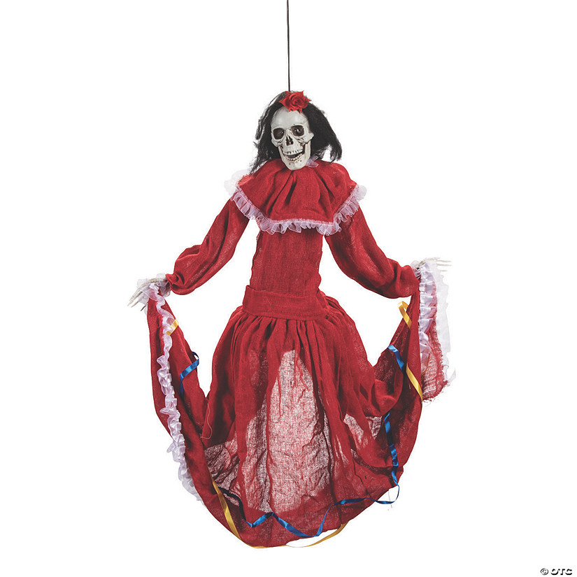 Animated Dancing Fiesta Beauty Skeleton Hanging Decoration Image