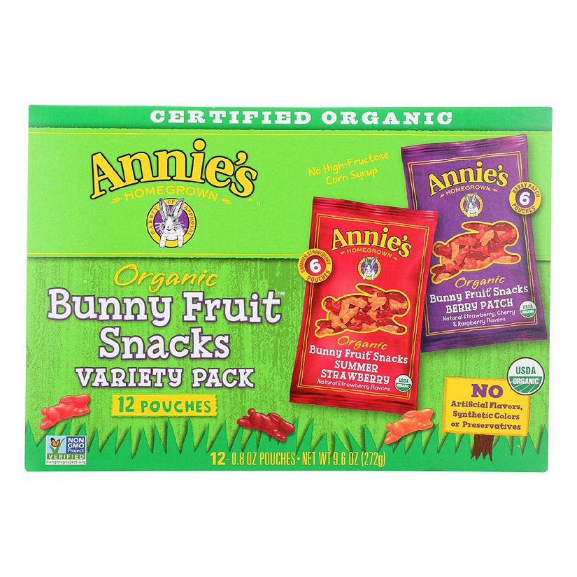 Annie's Homegrown Organic Bunny Fruit Snacks Variety Pack 9.6 oz